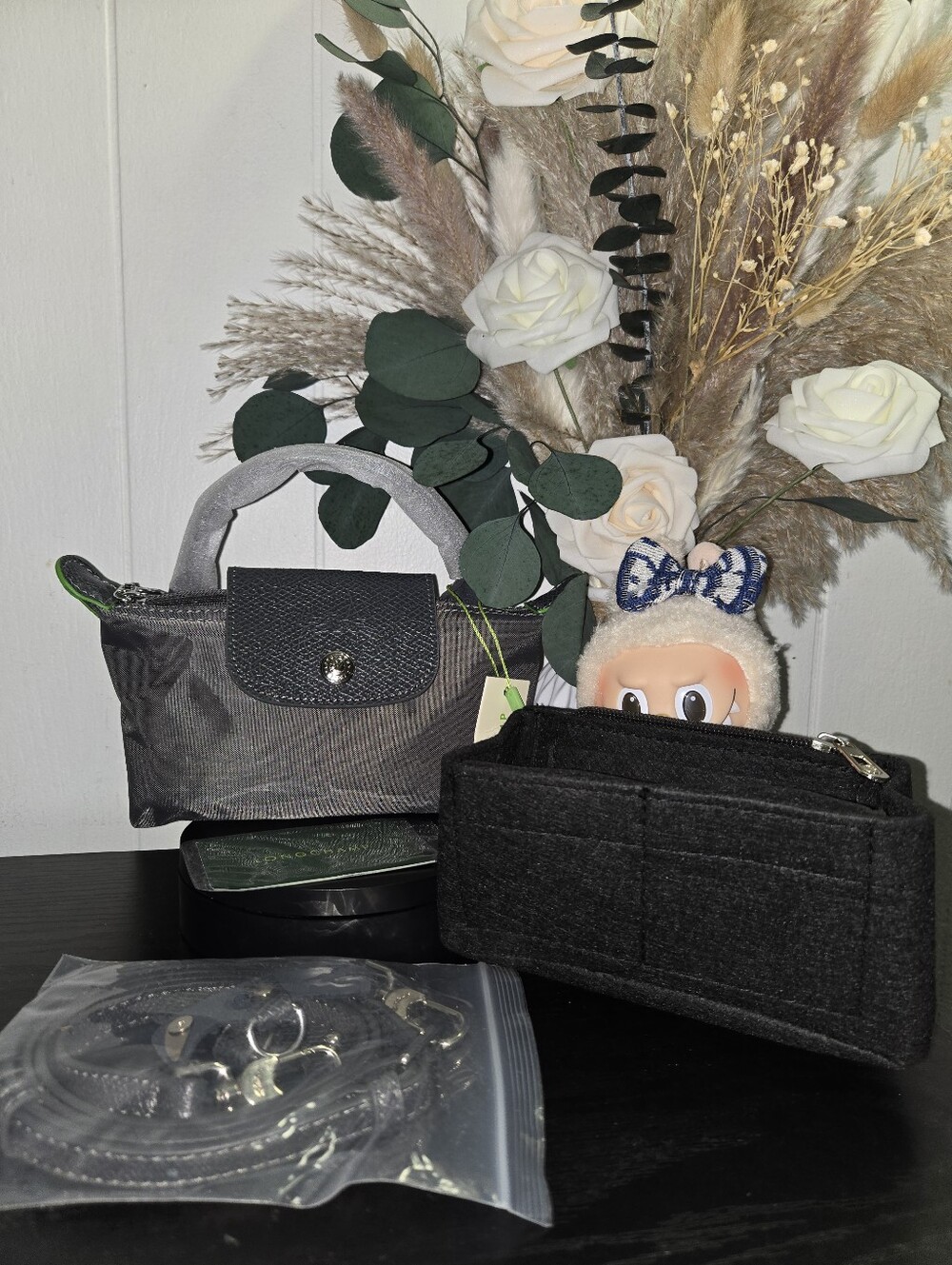 Longchamp GRAY w/Organizer Women's Bag